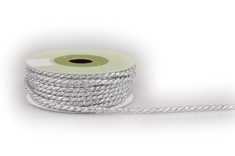 Polyesterový provázek metalický 4mm stříbrný