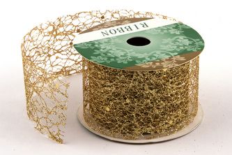 Stuha fibre třpyt 4cm x 4,6m 3 ZLATÁ Stuha fibre třpyt 4cm x 4,6m 3 ZLATÁ