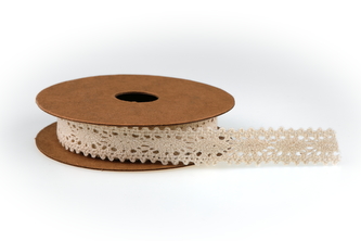 Bavlněná krajková stuha 1,5cm x 3m CL006 natural