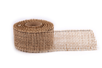 Jutová stuha jemná 5cm x 5m 1 PŘÍRODNÍ
