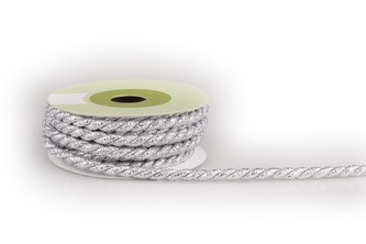 Polyesterový provázek metalický 6mm stříbrný