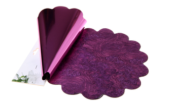 Floristická ronda 30cm metal fialová mramor 1/2 50ks