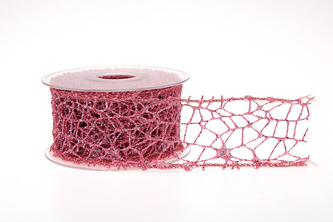 Stuha Big spider glitter 5cm x 9,1m 28 STARORŮŽOVÁ