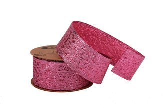 Stuha textilní metalická - RŮŽOVÁ Stuha textilní metalická - RŮŽOVÁ