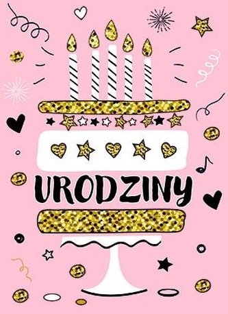 Karnet B6 Urodziny - Tort brokat Karnet B6 Urodziny - Tort brokat