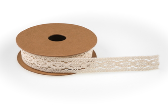 Bavlněná krajková stuha 1,8cm x 3m CL010 natural