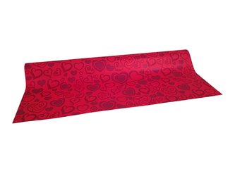 Floristická fólie 50cm x 9,1m - serc-duo 22\\17-ČERVENÁ