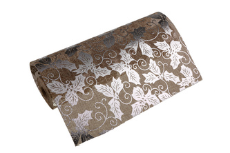 Vánoční polyjutová role 28cm x 5m AJ1301 -přírodní/stříbrná