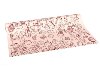 Floristická fólie s razítkem bordó