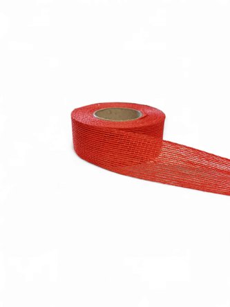 Stuha juta gáza 4 cm tmavě oranžová