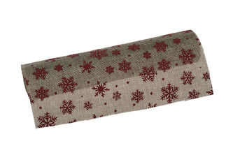 Juta vánoční 28cm x 3m 47 - přírodní/bordeaux