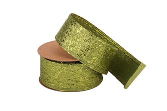 Stuha textilní metalická - ZELENÁ