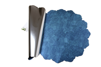 Floristická ronda 50cm metal modrá mramor 1/2 50ks