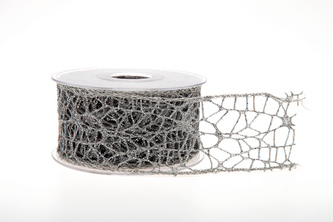 Stuha Big spider glitter 5cm x 9,1m 22 STŘÍBRNÁ