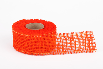 Jutová stuha jemná 5cm x 5m 4 TM. ORANŽOVÁ
