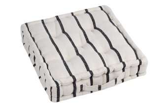 Sedací polštář na zem SAINT TROPEZ béžová/černá 45x45 cm France