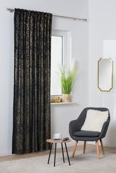 Dekorační vzorovaný závěs s poutky s tunýlkem DOHAT černá 140x260 cm (cena za 1 kus) MyBestHome