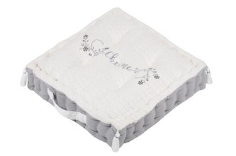 Sedací polštář na zem CLEMENCE šedá 45x45 cm France