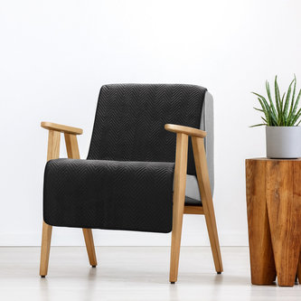 Přehoz na křeslo - sedačku SAMUEL černá 70x160 cm Mybesthome