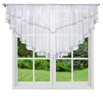 Dekorační krátká záclona se zirkony s řasící páskou MARTINE bílá 380x80 cm MyBestHome