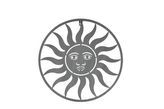 Nástěnná dekorace Slunce šedé 38x1 cm