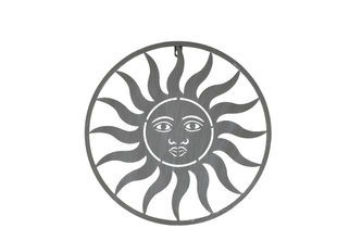 Nástěnná dekorace Slunce šedé 38x1 cm