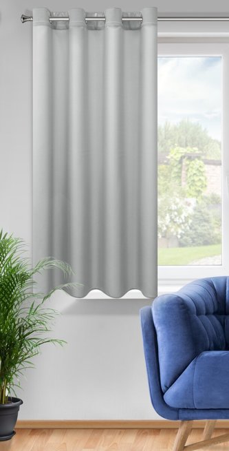 Dekorační krátký závěs s kroužky NIKY světle šedá 140x175 cm (cena za 1 kus) MyBestHome