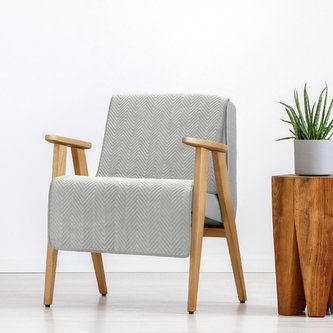 Přehoz na křeslo - sedačku SAMUEL stříbrná 70x160 cm Mybesthome