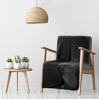 Přehoz na křeslo - sedačku LUXURY černá 70x160 cm Mybesthome