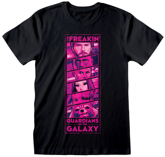 Pánské tričko Marvel|Guardians Of The Galaxy|Strážci galaxie: Freakin Guardians (XL) černá bavlna