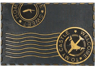 Gumová rohožka - předložka FASHION SCRAPER I. černá/zlatá 40x60 cm MultiDecor