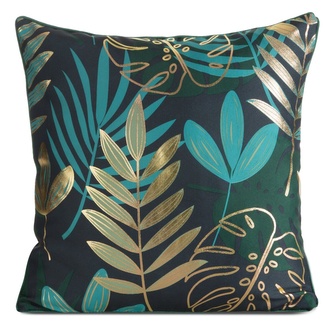 Polštář BOTANICA černá/zlatá 40x40 cm MyBestHome