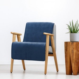 Přehoz na křeslo - sedačku SAMUEL modrá 70x160 cm Mybesthome