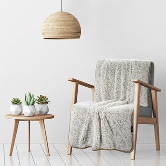 Přehoz na křeslo - sedačku SHEEP béžová 70x160 cm Mybesthome