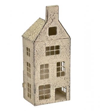 Kovový svícen domek hnědý 33x13x9 cm