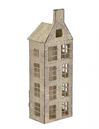 Kovový svícen domek hnědý 40x13x9 cm Kovový svícen domek hnědý 40x13x9 cm