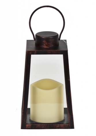 LED lucerna Glory hnědá 23x9x9 cm