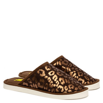 Oldcom Papuče ROXY Levhart Hnědý Dámské Velikost: 35/36, Barva: Hnědá