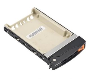 SUPERMICRO Black Gen-3 2.5" NVMe drive tray. Orange tab with lock
