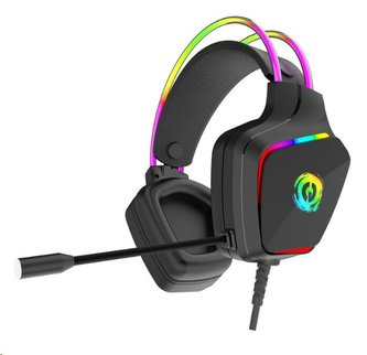 CANYON Herní headset Darkless GH-9A, LED, PC/PS4/Xbox, Deep bass, kabel 2m, USB+2x3,5F TRS jack + rozbočovač CANYON Herní headset Darkless GH-9A, LED, PC/PS4/Xbox, Deep bass, kabel 2m, USB+2x3,5F TRS jack + rozbočovač