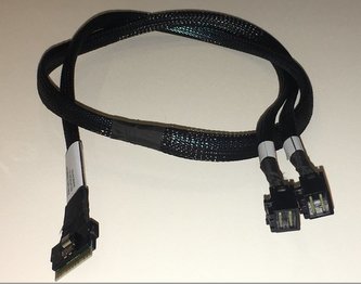 Broadcom LSI internal U.3 cable 1.0 m SlimLine x8 (SFF-8654) to 2x Mini-SAS HD (SFF-8643) black