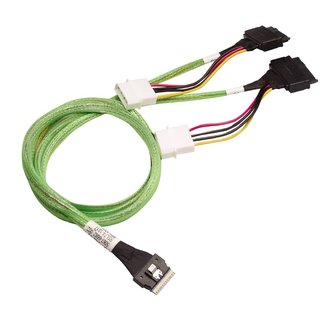 Broadcom LSI internal U.3 cable 1.0 m SlimLine x8 (SFF-8654) to 2x U.2 NVMe drive x4 (SFF-8639)