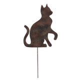 Kočka kovová, zápich. Barva měď antik.