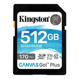 Kingston paměťová karta 512GB SDXC Canvas Go Plus 170R C10 UHS-I U3 V30