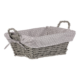 Koš proutěný, šedivá barva.