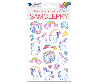 Samolepky jednorožci 3D 14 x 10cm