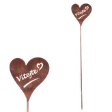 Srdce kovové, zápich. Barva měď antik.