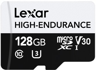 Lexar paměťová karta 128GB High-Endurance microSDHC/microSDXC™ UHS-I card, (čtení/zápis:100/45MB/s) C10 A1 V30 U3