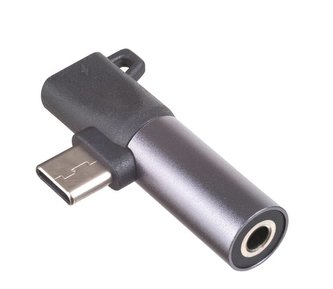 Akyga adaptér USB type C/USB type C/Jack 3.5mm/ABS/cerná