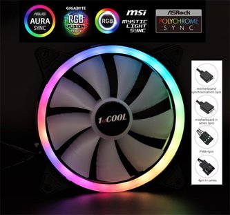 1stCOOL AURA EVO Dual Ring ARGB PWM 140mm ventilátor